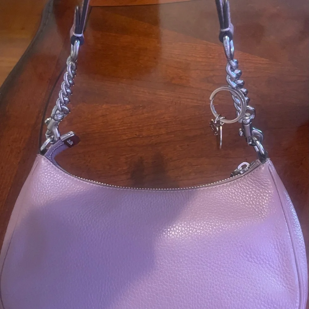 Coach Purple Leather Shoulder Bag - Picture 5 of 6